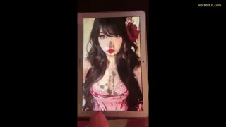 Cumming all over her tits