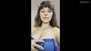 Teasing in blue lace under purple lights RedGIFs GIF