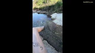 Think you can tittyfuck this boob queen streamside